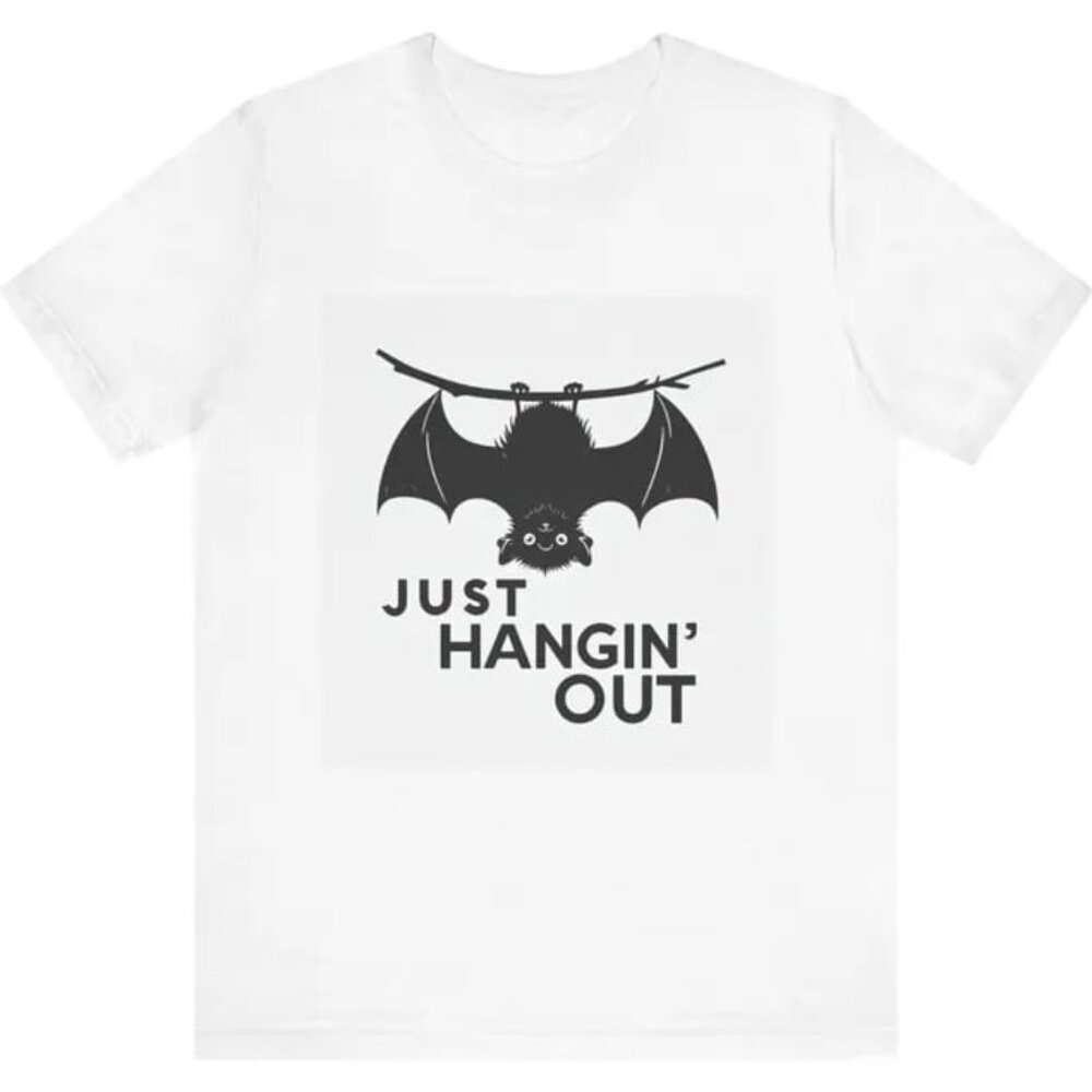 Bat Tee Shirt, Chillin Unisex Halloween Tee, Funny Halloween Shirt